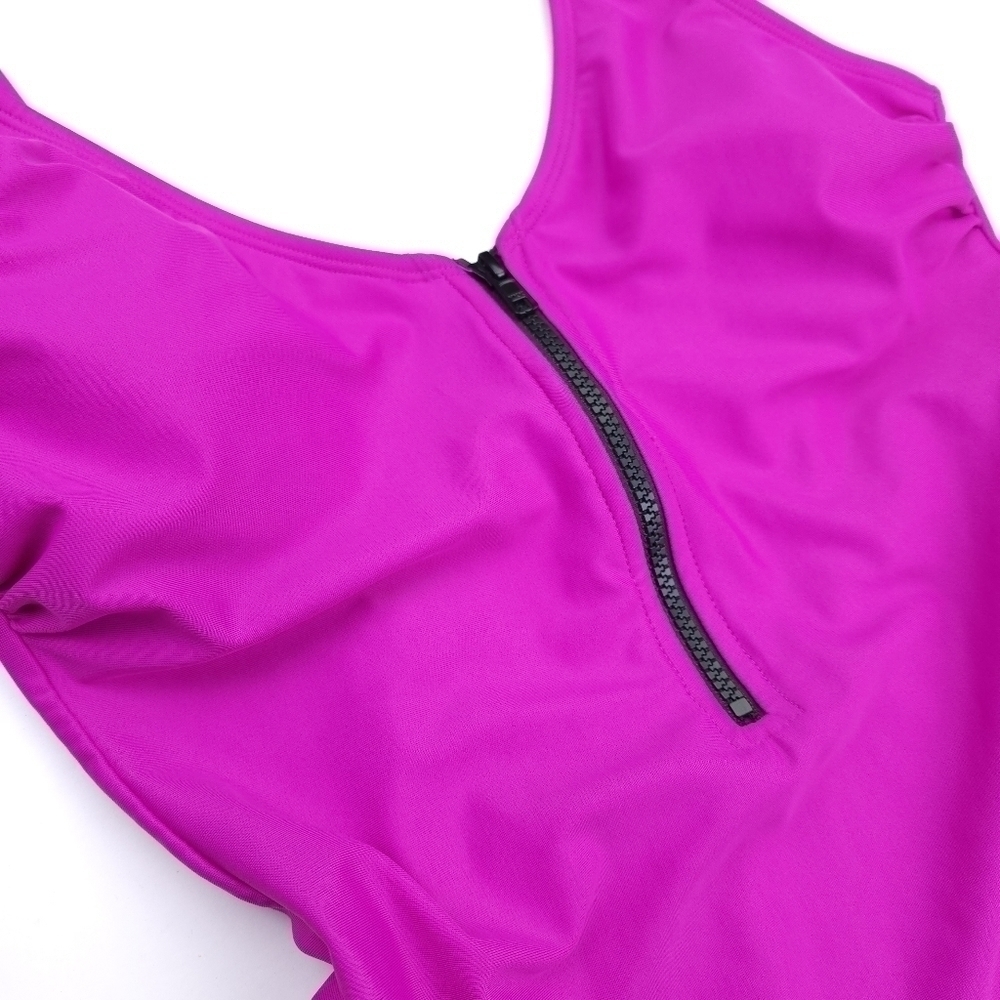 New Xhilaration Purple Pink One Piece Swimsuit Sz M - Picture 6 of 10